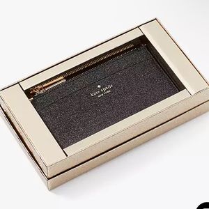 NIB Kate spade Large Slim Glitter Wallet
